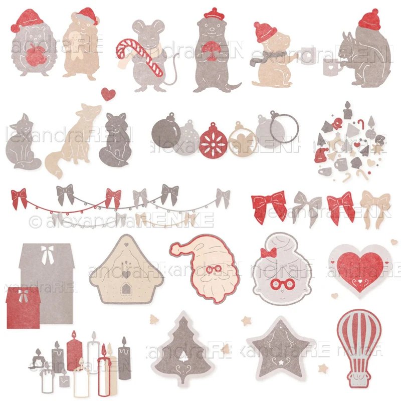 Stencil Cutting Plotter - Piggy Craft ตัดโลหะตายตัด Die แม่พิมพ์ใหม่คริสต์มาสตัวเลขสัตว์สมุดภาพกระดาษหัตถกรรมแม่พิมพ์มีดใบมีด Punch