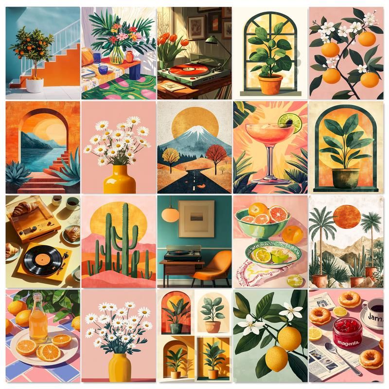 Art And Craft Numbers - GATYZTORY ชุดภาพวาดระบายสีตามตัวเลข ลายดอกไม้ สำหรับผู้ใหญ่ งานฝีมือ DIY