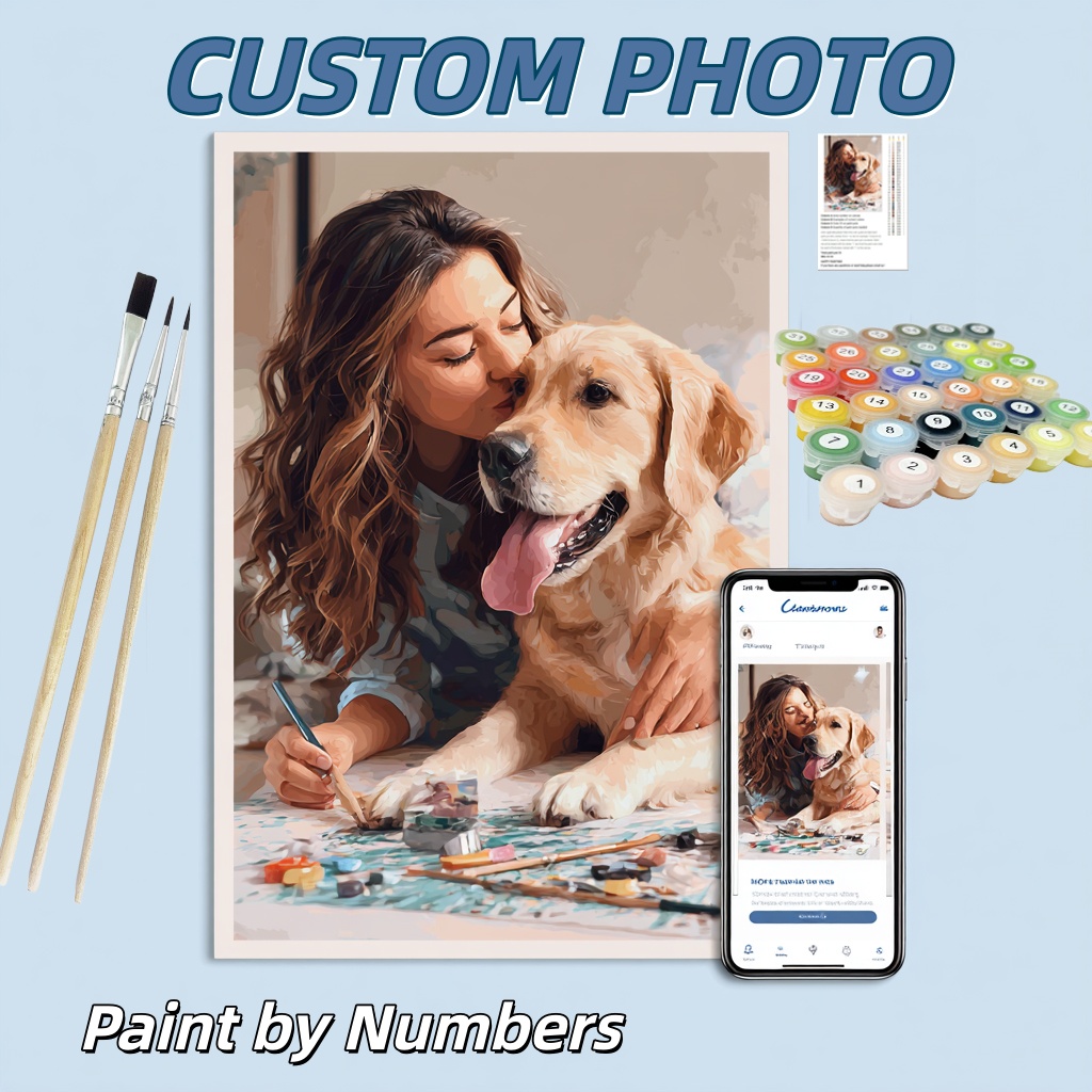 Art And Craft Numbers - ภาพวาดบนผ้าใบ DIY แบบกำหนดเองได้ วาดภาพระบายสีตามตัวเลข พร้อมกรอบโลหะ สำหรับผู้ใหญ่