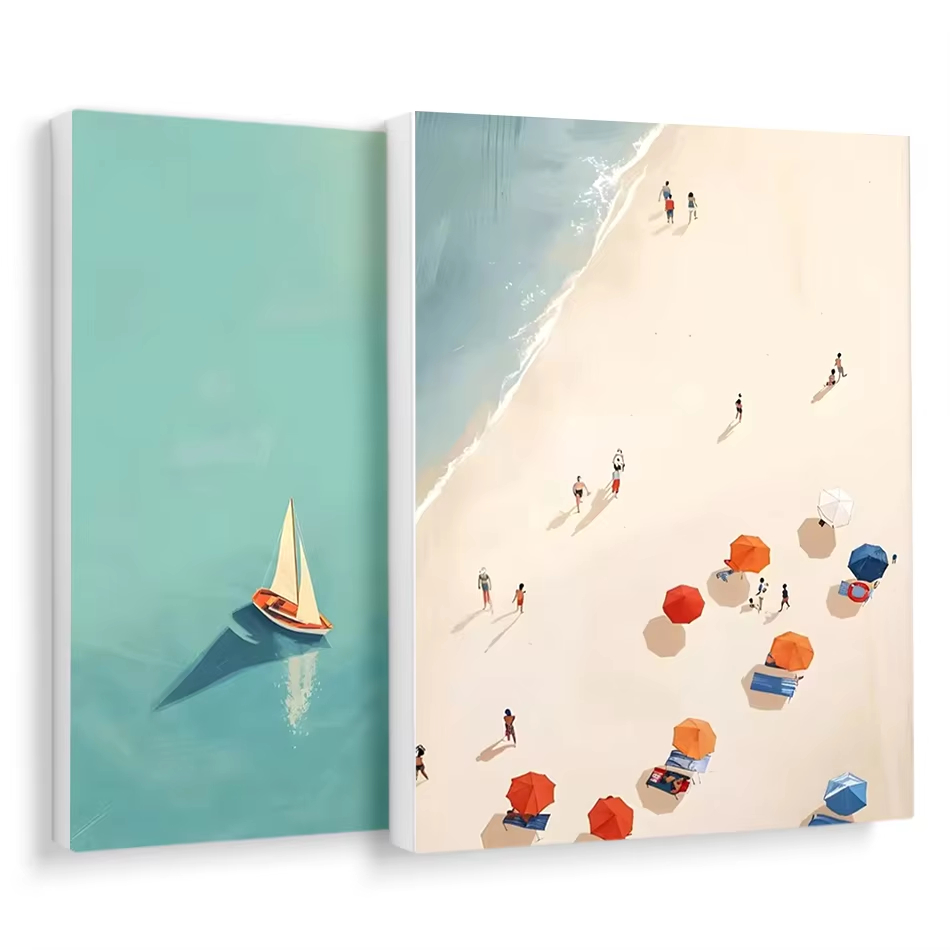 Art And Craft Numbers - ระบายสีตามตัวเลขสำหรับผู้ใหญ่ ภาพวาดทิวทัศน์ชายหาดริมทะเล ภาพวาดสีน้ำ ระบายสีดิจิทัลสำหรับผู้ใหญ่