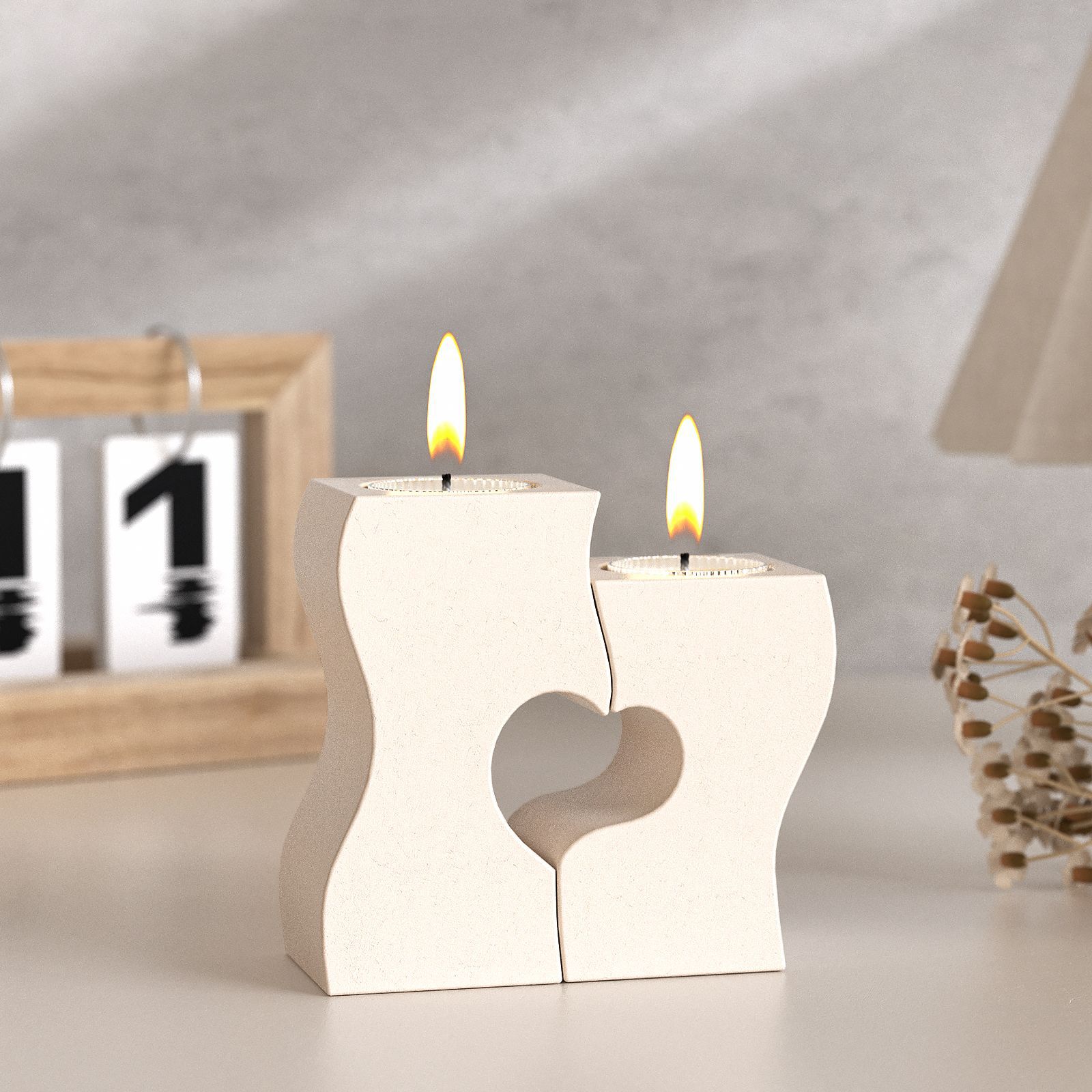 Art Craft Things - S หัวใจแท่งเทียนแม่พิมพ์ซิลิโคน DIY เทียนยิปซั่มปูนปลาสเตอร์แม่พิมพ์ซีเมนต์หัตถกรรมงานแต่งงานของขวัญเทเรซิน UV ทําเครื่องมือ