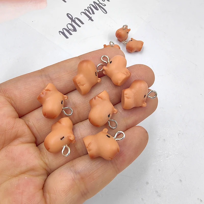Art Craft Gifts - จี้คาปิบาร่าน่ารักขนาดเล็ก 10 ชิ้น สำหรับทำเครื่องประดับ จี้รูปสัตว์ยอดนิยม จี้ห้อยขนาดเล็ก