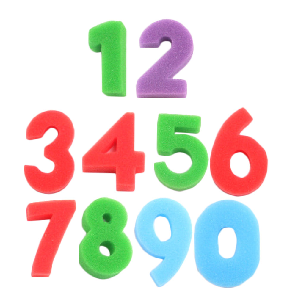 Art And Craft Numbers - ชุดตราประทับฟองน้ำสำหรับเด็กแบบพกพา 10 ชิ้น สำหรับงานศิลปะ ทำการ์ด หนังสือ