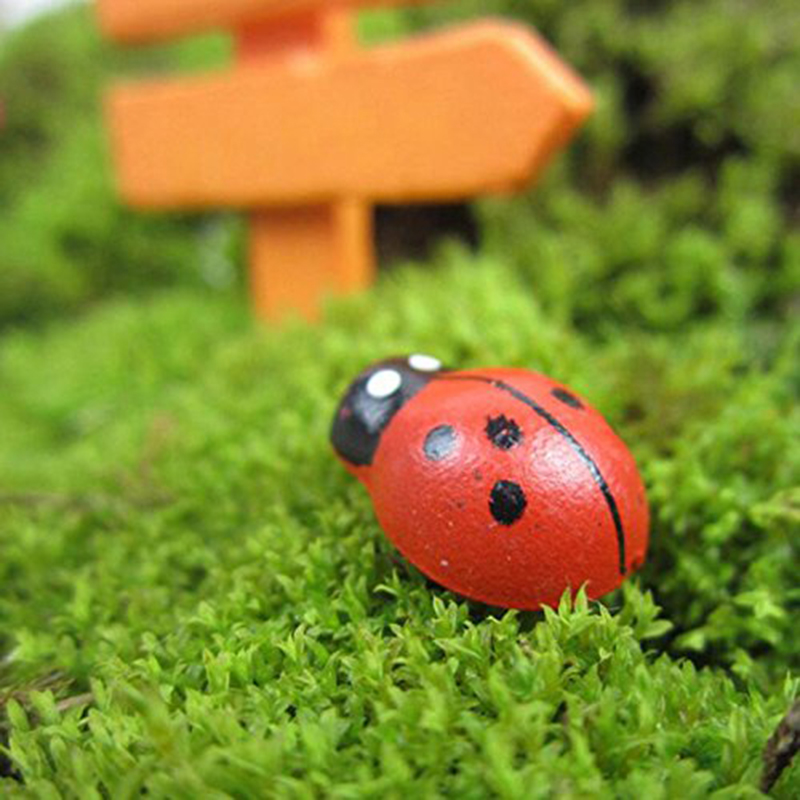 Art Craft Ladybug - 1 ชิ้น เต่าทองจิ๋วไม้ติดเอง สำหรับติดตู้เย็น งานฝีมือ DIY