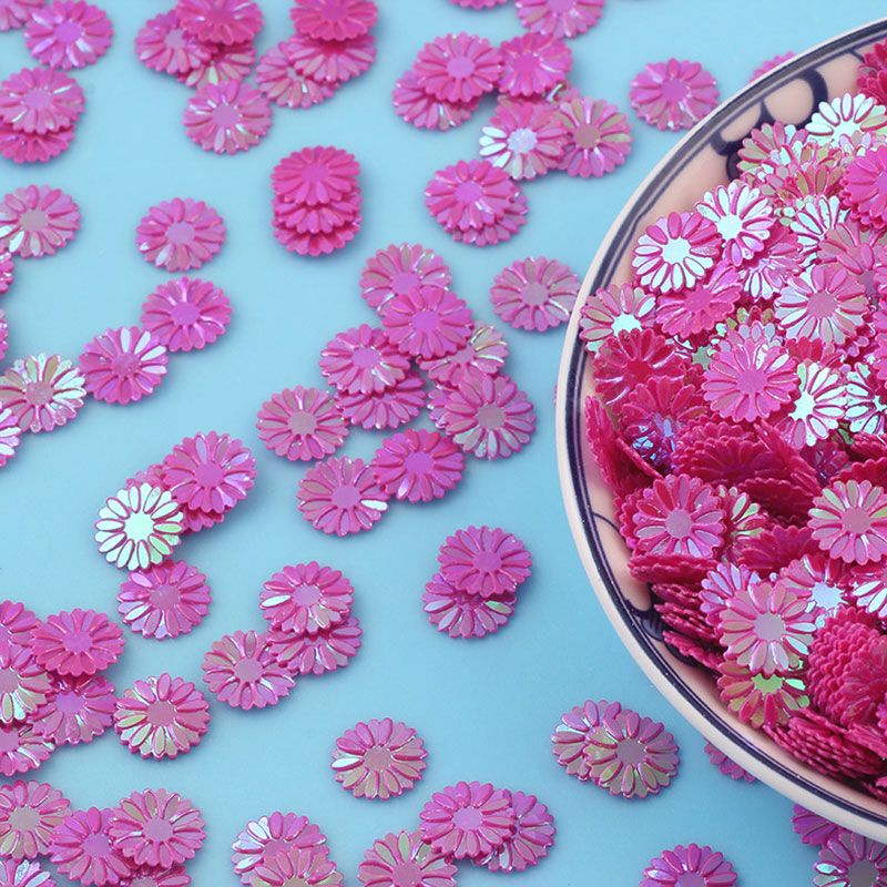 Eco Art Craft - เลื่อมดอกเดซี่ขนาดเล็กแบบด้าน ขนาด 9 มม. เลื่อมหลวมสำหรับตกแต่งงานแต่งงาน/งานฝีมือ เครื่องประดับสำหรับสุภาพสตรี