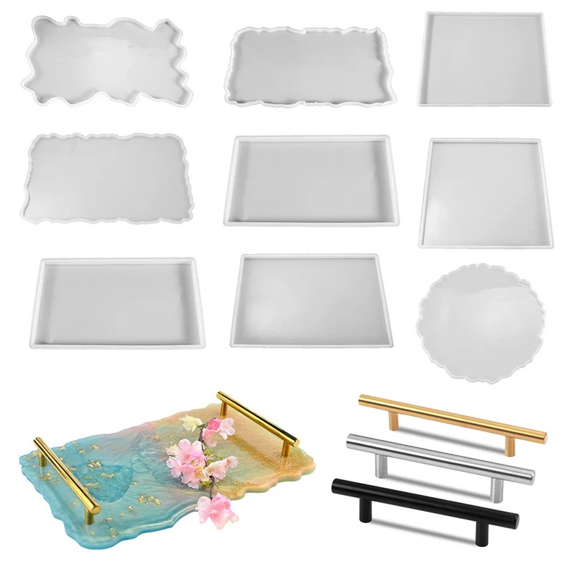 Art Craft Things - ถาดอีพ็อกซี่เรซินแม่พิมพ์ซิลิโคน DIY สี่เหลี่ยมผืนผ้าขนาดใหญ่ชา Coaster เรซินแม่พิมพ์สําหรับตกแต่งบ้านหัตถกรรมอุปกรณ์ศิลปะ