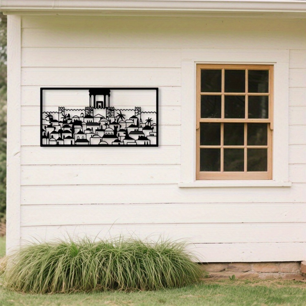 Art & Craft Of Problem Solving - CIFBUY งานศิลปะติดผนังโลหะ รูปปั้นเยรูซาเล็ม ตกแต่งบ้านสไตล์วัฒนธรรมยิว งานฝีมือเหล็กกันสนิม ของตกแต่งแขวนผนัง