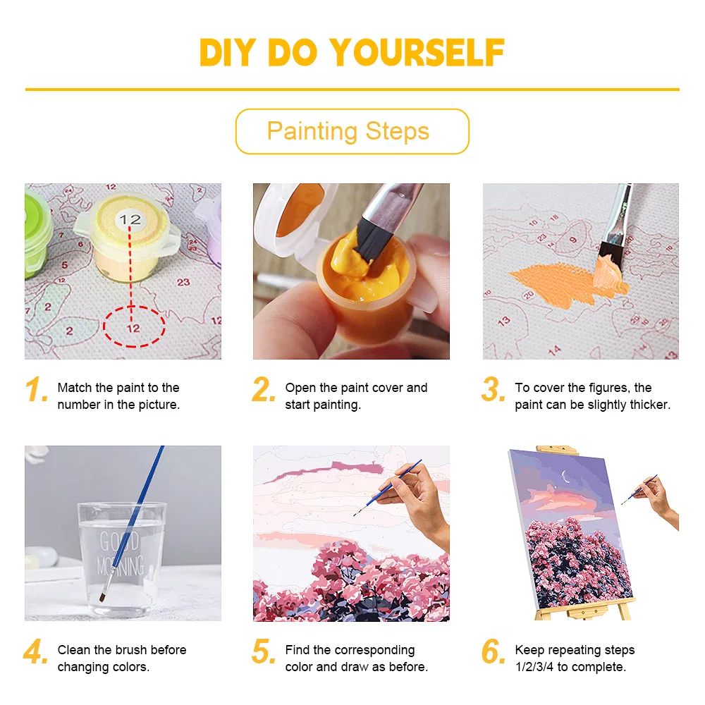 ภาพวาดสีน้ำมันตามตัวเลข DIY ภา - Art And Craft Numbers บทวิจารณ์และราคา