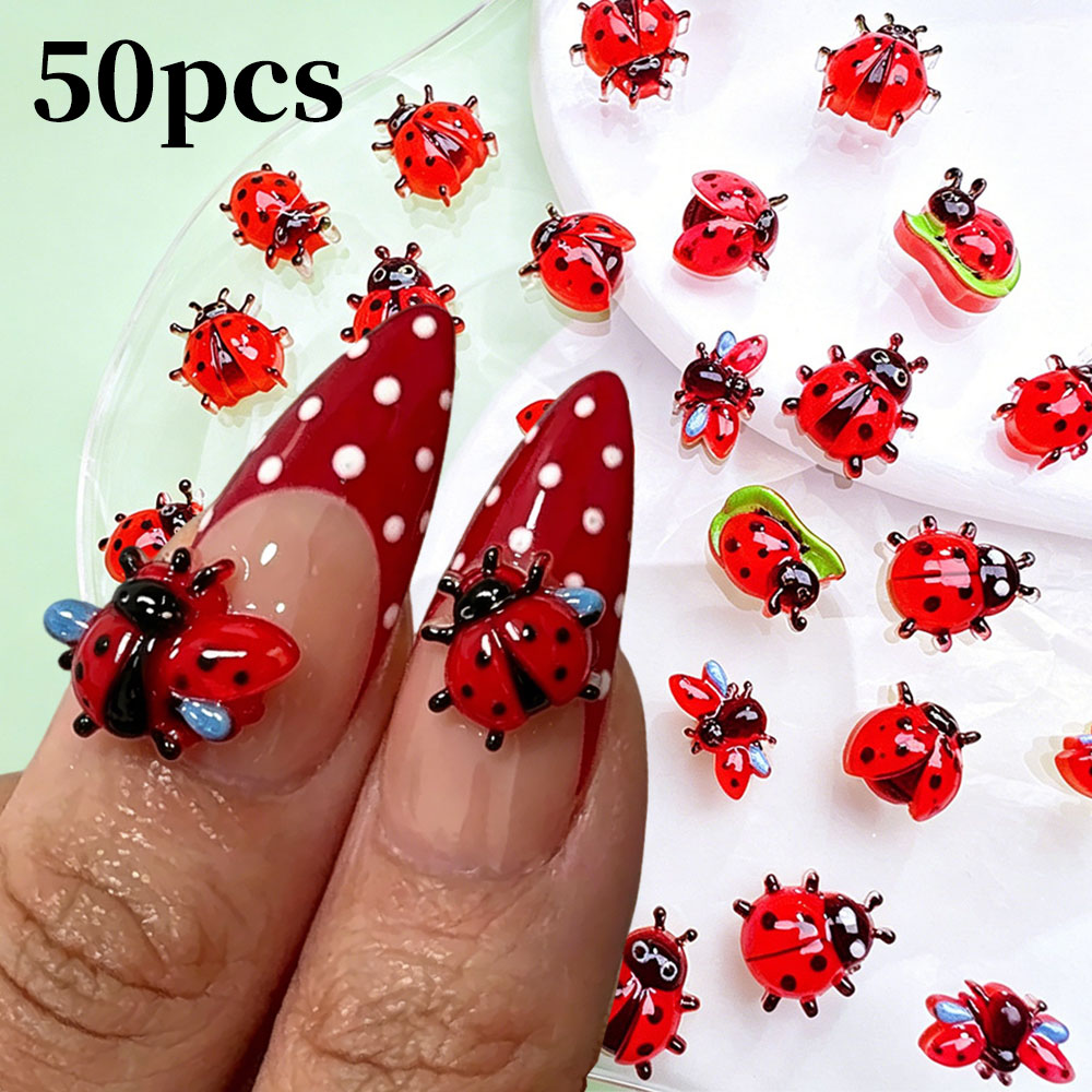 ชาร์มตกแต่งเล็บรูปเต่าทองเรซิ่ - Art Craft Ladybug บทวิจารณ์และราคา