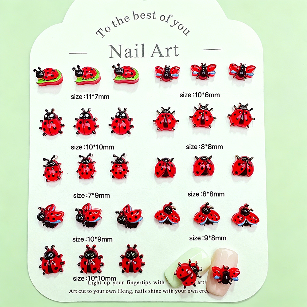 ชาร์มตกแต่งเล็บรูปเต่าทองเรซิ่ - Art Craft Ladybug บทวิจารณ์และราคา