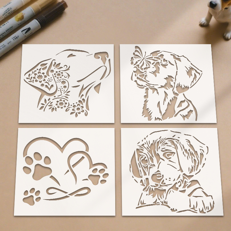 YOMDID 4pcs สุนัขภาพวาด Hollow - Art Craft Love บทวิจารณ์และราคา