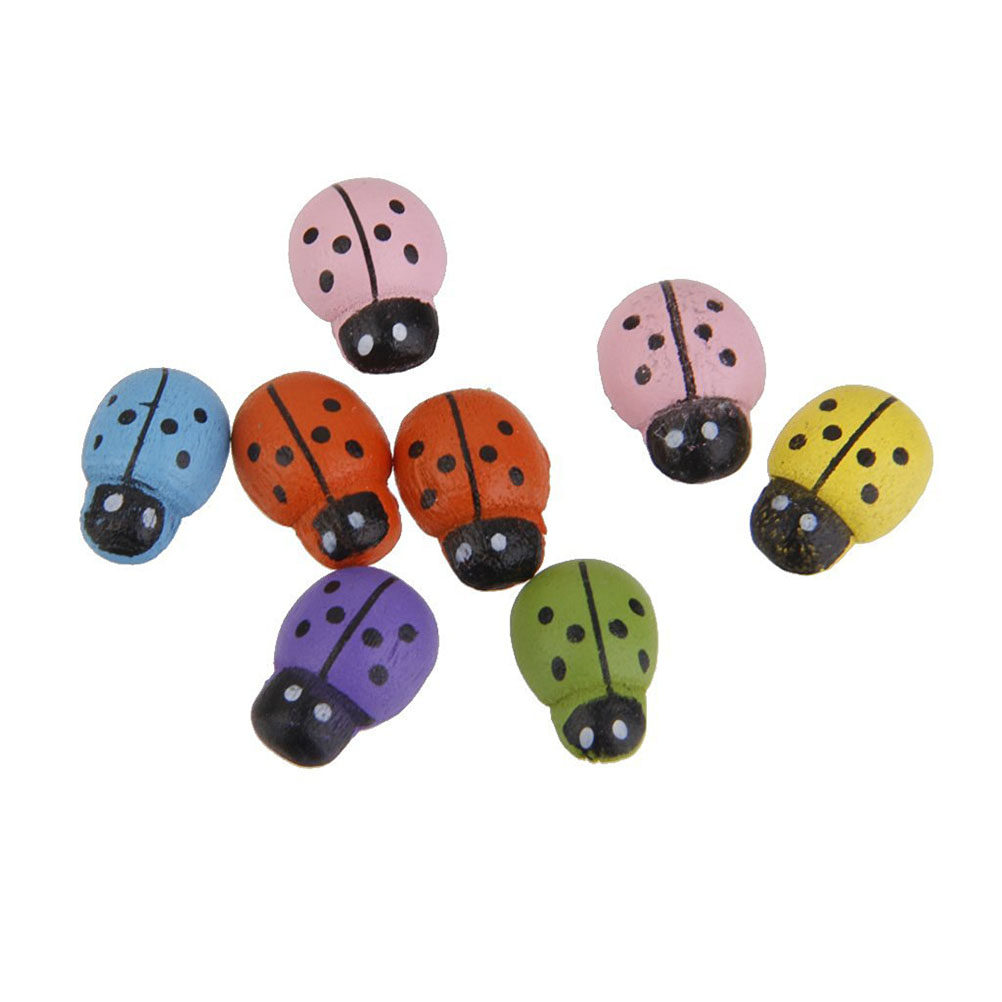 เต่าทองไม้ขนาดเล็ก 100 ชิ้น สำ - Art Craft Ladybug บทวิจารณ์และราคา