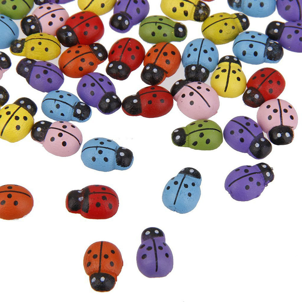 เต่าทองไม้ขนาดเล็ก 100 ชิ้น สำ - Art Craft Ladybug บทวิจารณ์และราคา