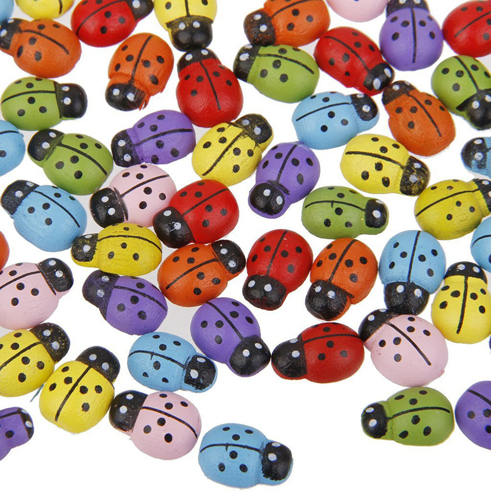 เต่าทองไม้ขนาดเล็ก 100 ชิ้น สำ - Art Craft Ladybug บทวิจารณ์และราคา