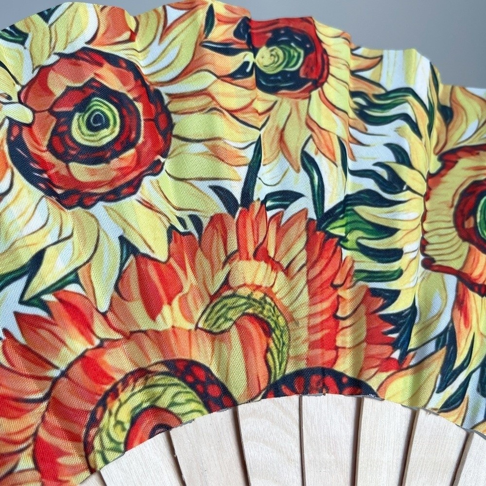 พัดพับลายดอกทานตะวัน งานฝีมือ  - Art Craft And Cloth บทวิจารณ์และราคา